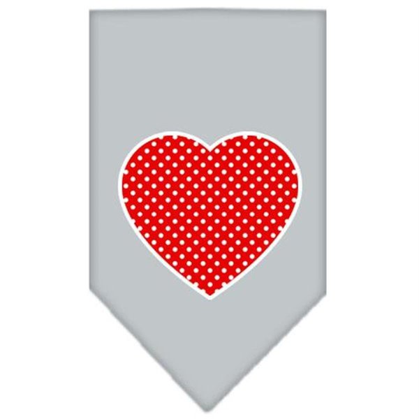 Unconditional Love Red Swiss Dot Heart Screen Print Bandana Grey Large UN851578